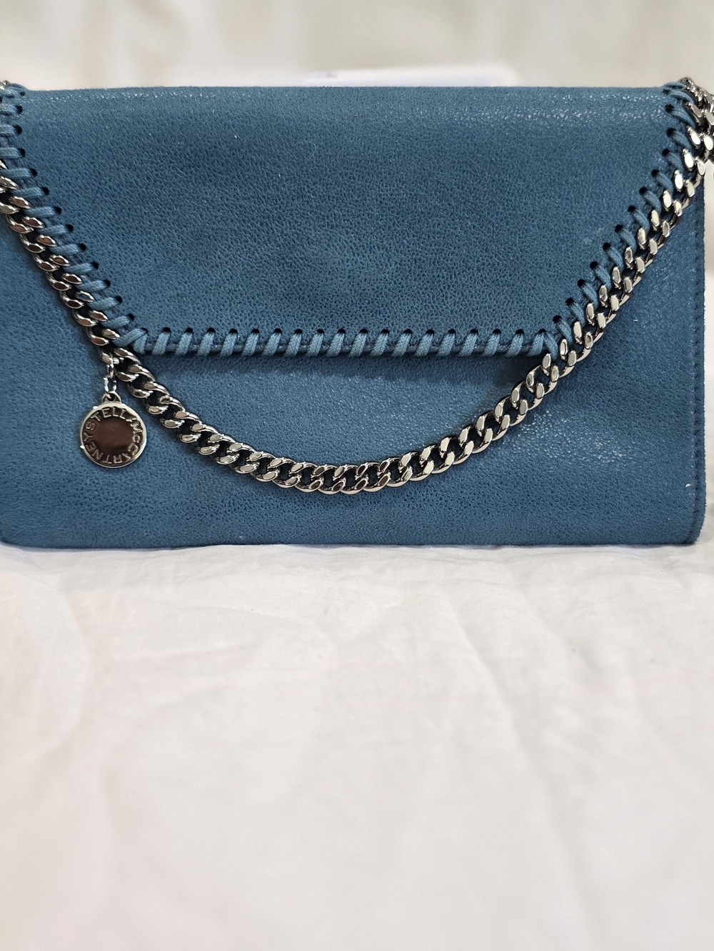 Stella McCartney MINI Falabella Crossbody Bag – Feather Blue (Large wallet size)